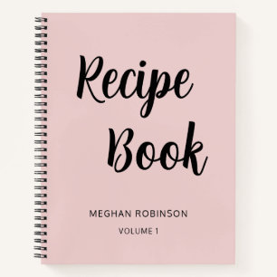 Kochbuch Rezept Rosafarbenes Mädchen-Monogramm-Not Notizbuch