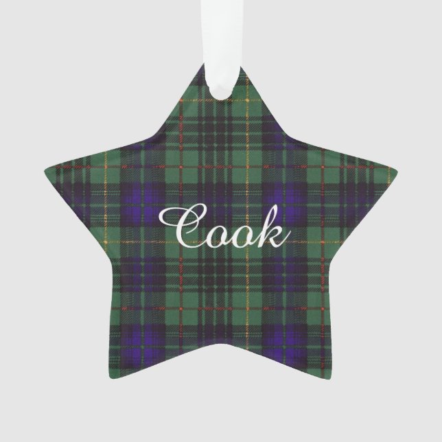Kochclan karierter schottischer Kilt Tartan Ornament (Vorderseite)