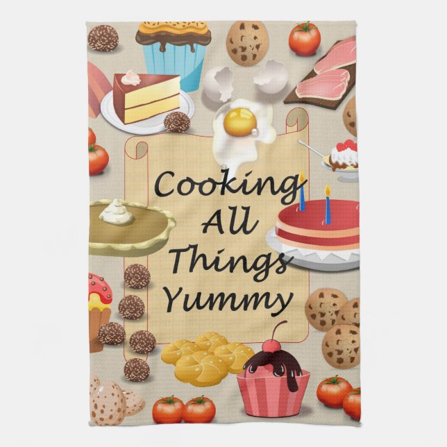 Kochen alles, Yummy Geschirrtuch (Vertikal)