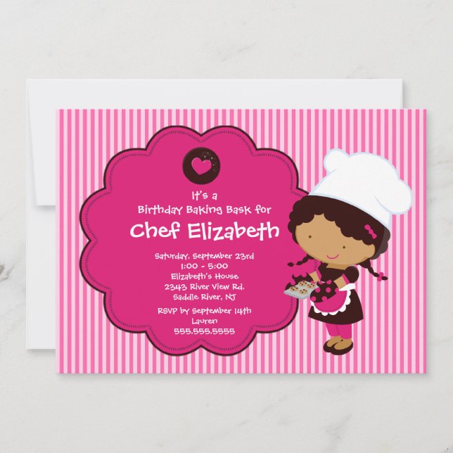 Kochen Backwaren Geburtstagsparty Einladung (Vorderseite)