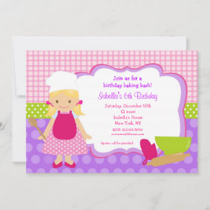 Kochen Backwaren Geburtstagsparty Einladungen