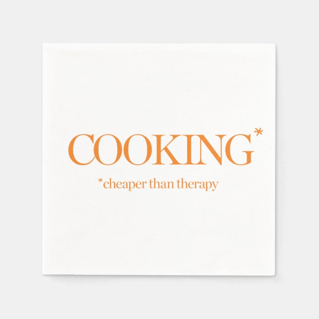 Kochen billiger als Therapie Serviette (Vorderseite)