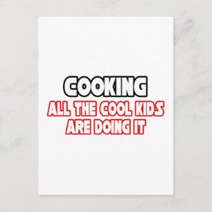 Kochen... Coole Kinder Postkarte