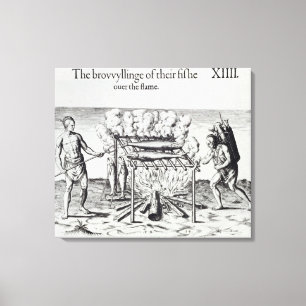 Kochen der Fische Leinwanddruck