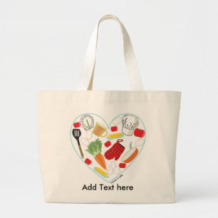 Kochen der Herz-Taschen-Tasche Jumbo Stoffbeutel