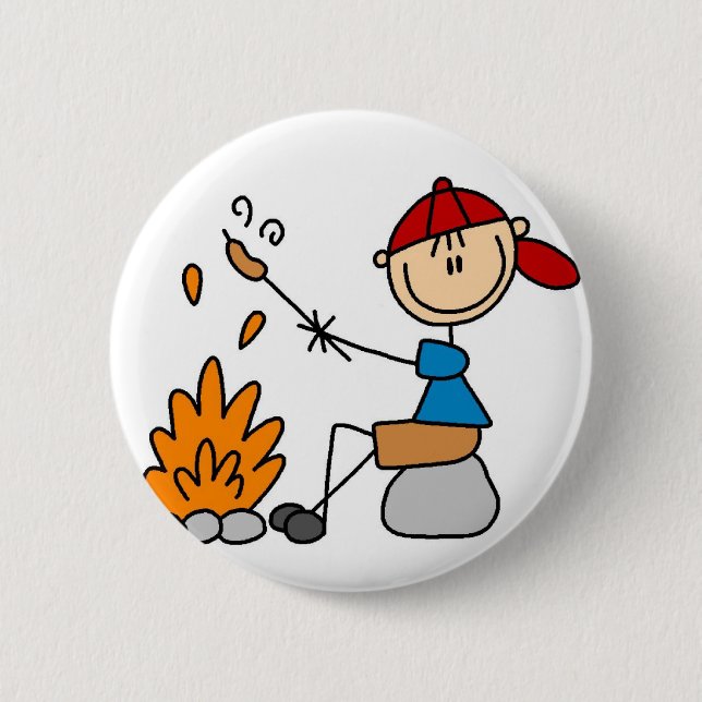 Kochen des Hotdog-Campings-Knopfes Button (Vorderseite)