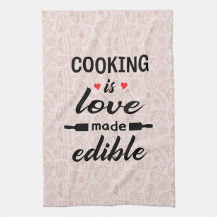Kochen ist ein lustiger Slogan für Liebe Geschirrtuch