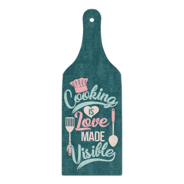 Kochen ist Liebe sichtbar gemacht Schneidebrett (Vorderseite)