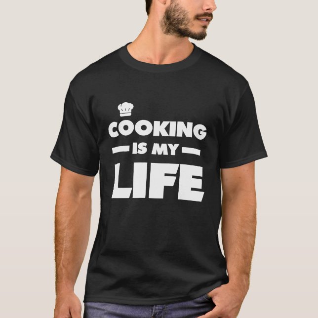Kochen ist mein Leben Koch Geschenk T - Shirt (Vorderseite)
