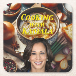 Kochen mit Kamala Rechteckiger Pappuntersetzer