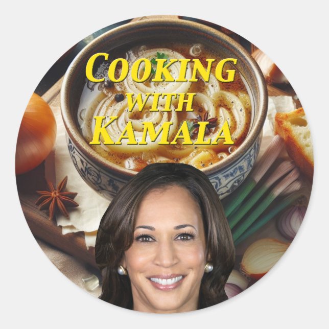 Kochen mit Kamala Runder Aufkleber (Vorderseite)