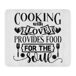 Kochen mit Liebe bietet Essen für das Soul Schneidebrett
