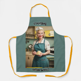 Kochen mit Liebe Blau Erwachsener Schürze Gelb Str