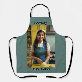 Kochen mit Liebe Blue Adult Schürze