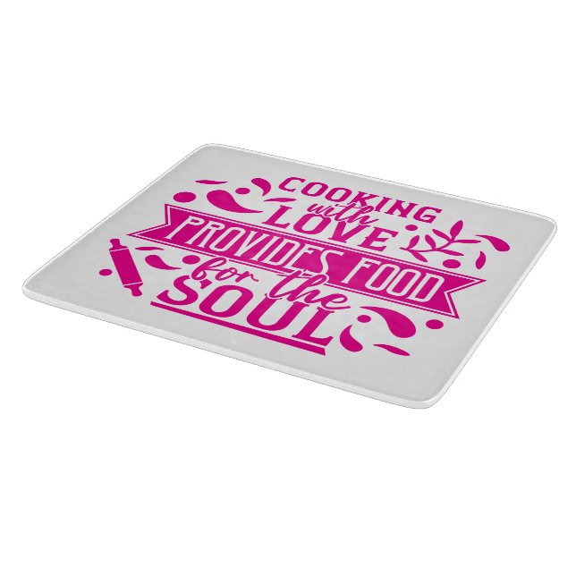 Kochen mit Liebe / Wählen Sie Ihre Farbe  Schneidebrett (Ecke)