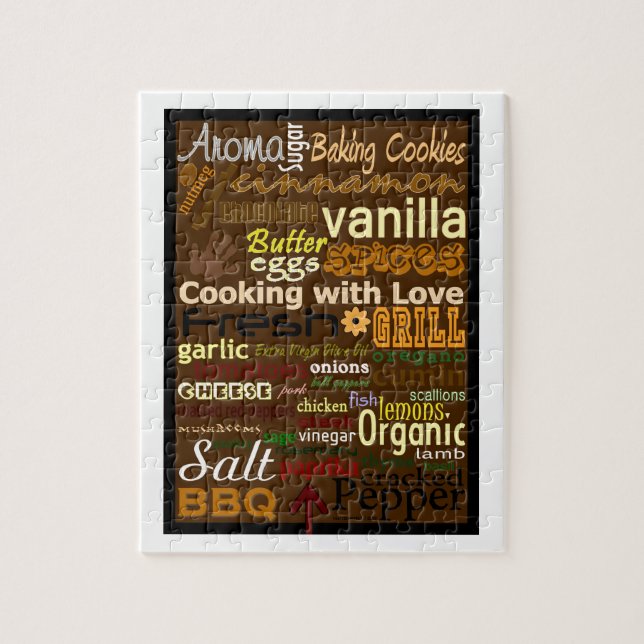 Kochen mit Liebe Word-Art-Puzzle (Vertikal)