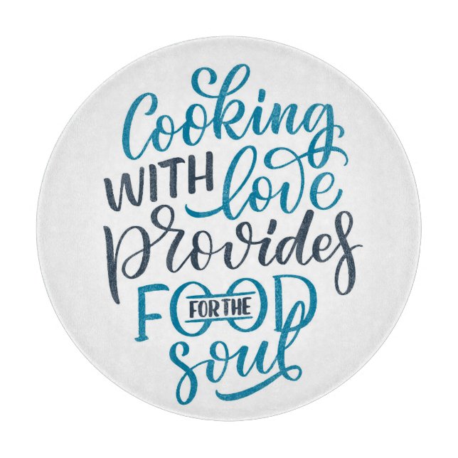 Kochen mit Liebe-Zitat Schneidebrett (Vorderseite)