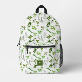 Kochen Mit Monogramm Gartenkräuter Bedruckter Rucksack