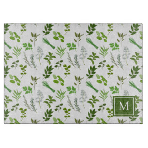 Kochen Mit Monogramm Gartenkräuter Schneidebrett