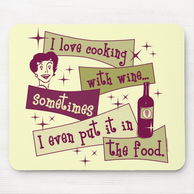 Kochen mit Wein Mousepad (Vorne)