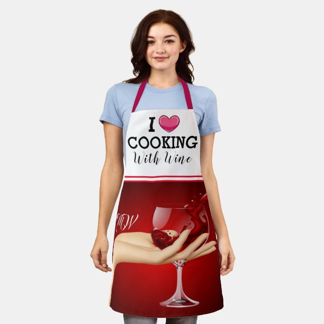 Kochen mit WEIN Schürze (Getragen)