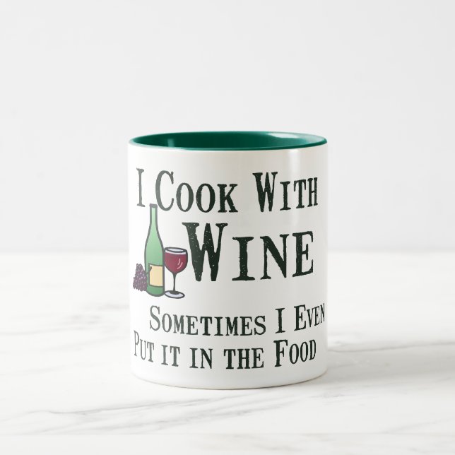 Kochen mit Wein Zweifarbige Tasse (Mittel)