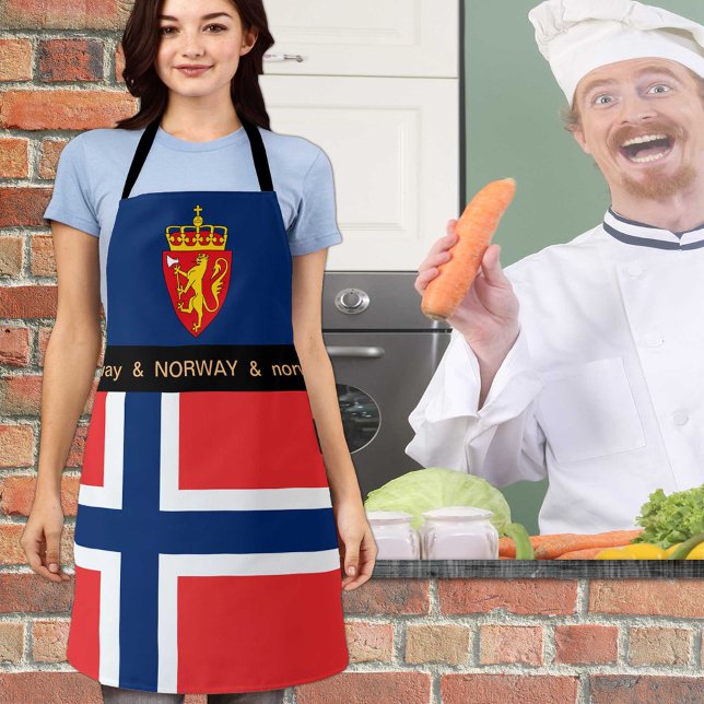 Kochen Norwegen und Norwegische Fahne Köche Küche Schürze (Von Creator hochgeladen)