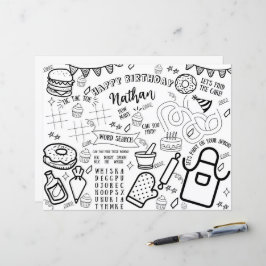 Kochen Party Färben Tischset Backen Kleiner Koch