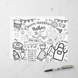 Kochen Party Färben Tischset Backen Kleiner Koch