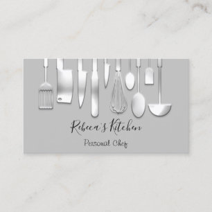 Kochen Personal Koch Restaurant Catering Silver Visitenkarte