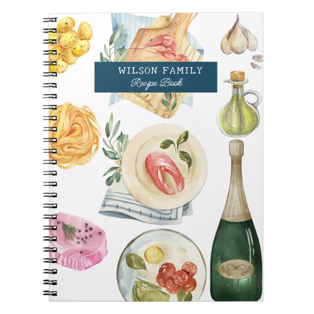 Kochen Personalisiertes Familienrezeptbuch Notizblock (Vorderseite)