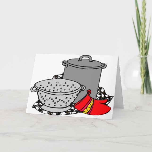 Kochen Pot & Strainer Karte (Vorderseite)