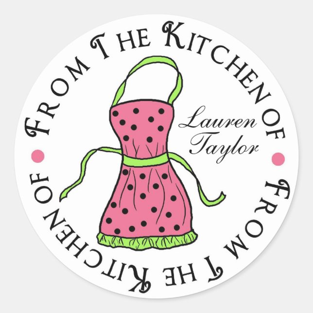 Kochen Schürze Backkleber backen Runder Aufkleber (Vorderseite)