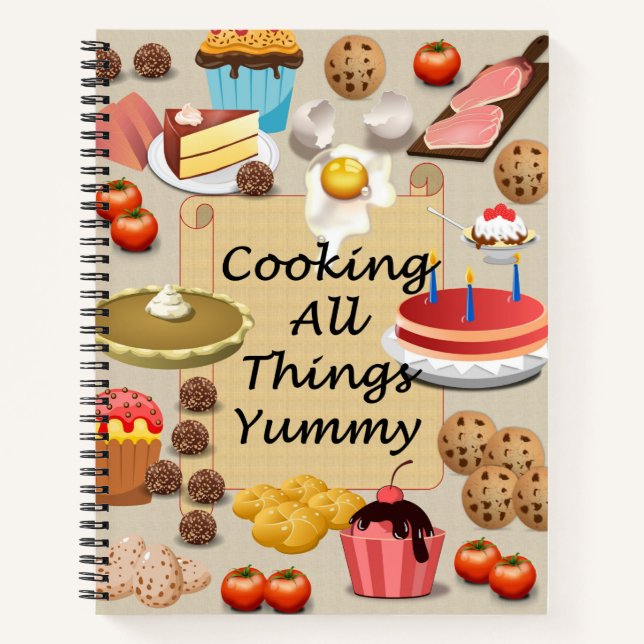 Kochen Sie alles Yummy Rezept Journal Notizbuch (Vorderseite)