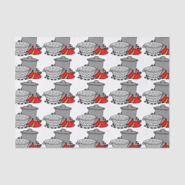Kochen von Pot und Strainer-Gewebe Seidenpapier (Vorderseite)