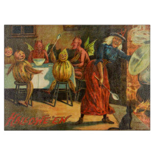 Kochende Halloween-Hexe Schneidebrett
