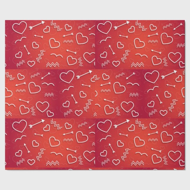 Köchers Liebe: abstrakt geometrisches Liebesmuster Geschenkpapier (Saum)