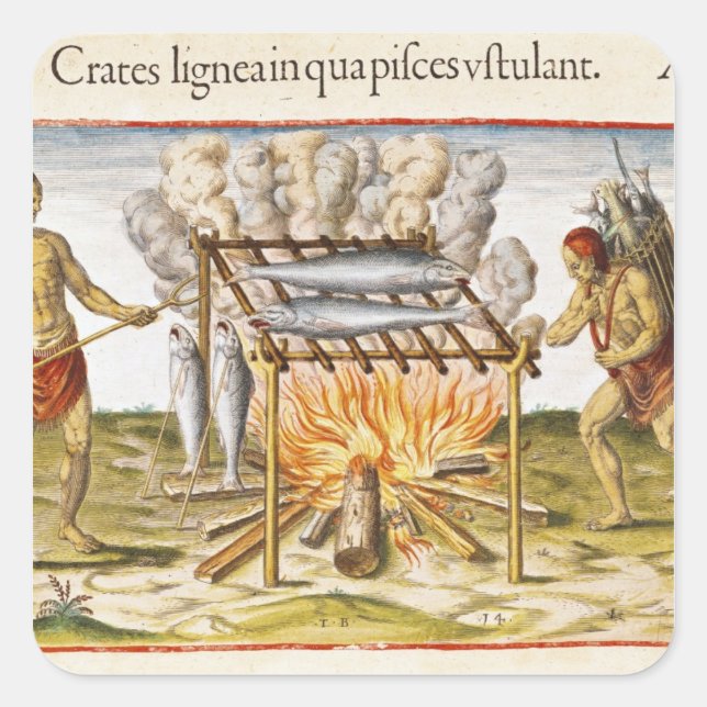 Kochfisch Quadratischer Aufkleber (Vorderseite)