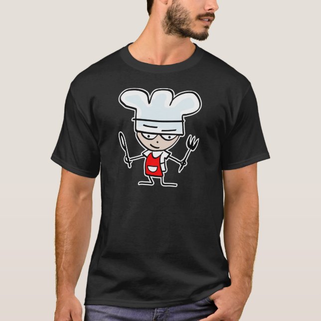 Kochgeschenke mit lustigem Cartoon - Humorvolles D T-Shirt (Vorderseite)