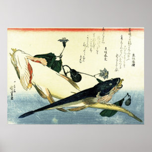 Kochi - Hiroshiges farbenfrohe japanische Fischdru Poster