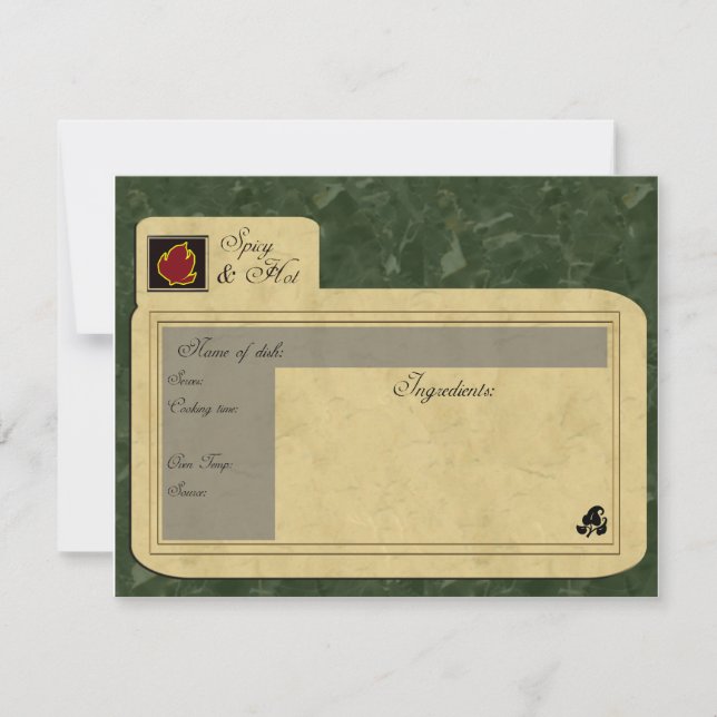 Kochkarte (Vorderseite)