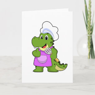Kochkrokodil mit Pfanne Karte