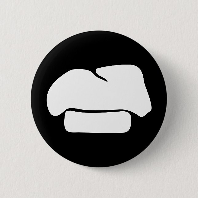 Kochmütze Silhouette Button (Vorderseite)