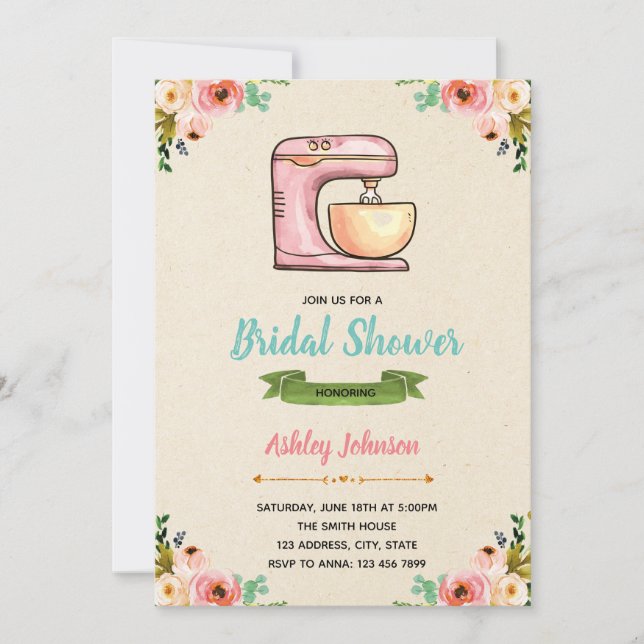 Kochnische Dusche Party Einladung (Vorderseite)