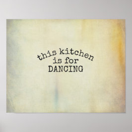 Kochplakat tanzt Vintager Stil Poster