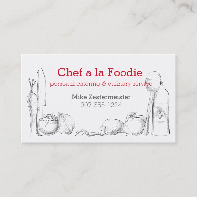 Kochs-Catering-Geschäftskarten der Visitenkarte (Vorderseite)
