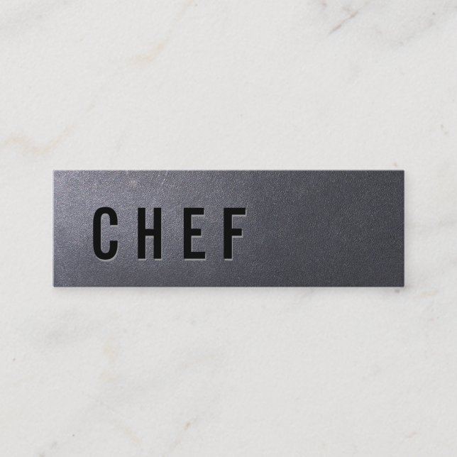 Kochs-Catering-Minimalistische Dunkelheit Mini Visitenkarte (Vorderseite)