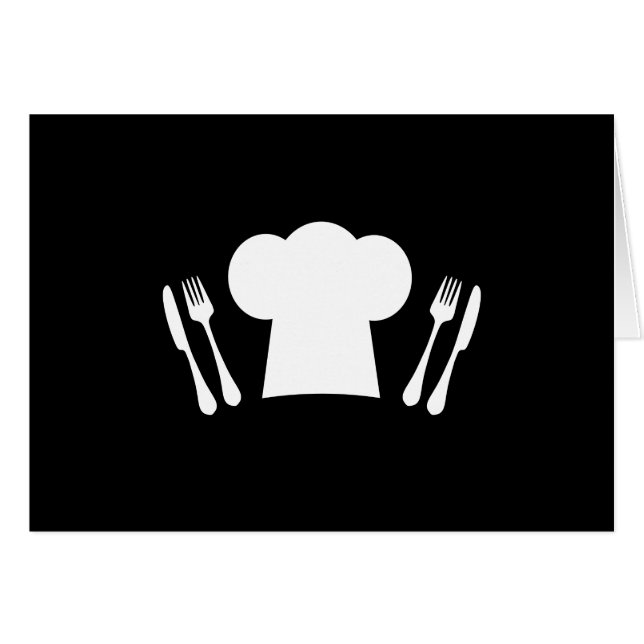 Kochs-Hut-Messer und Gabel-Küche oder Restaurant (Vorderseite (Horizontal))