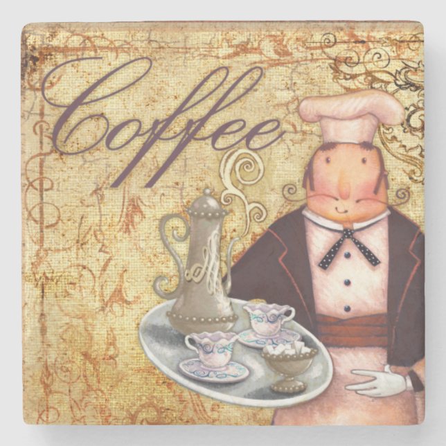 Kochs-Kaffee Steinuntersetzer (Vorderseite)