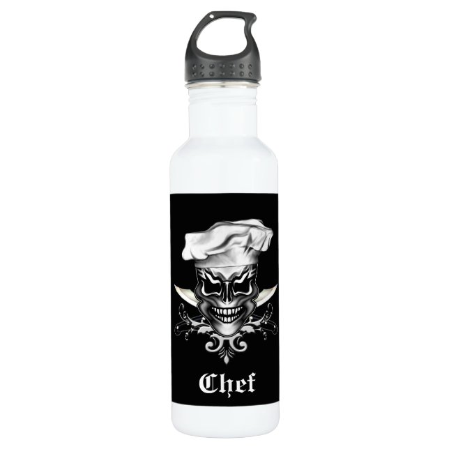 Kochs-Schädel 1 Edelstahlflasche (Vorderseite)